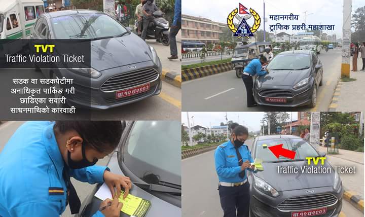 होशियार जथाभावी सवारी पार्किङ नगर्नुहोस परिएला (TVT) कारबाहीमा …..