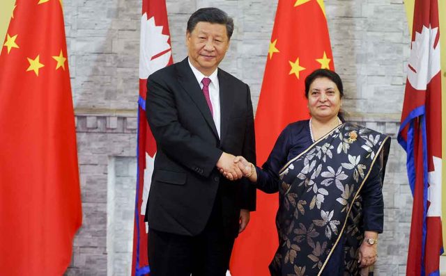 शितल निवासमा चिनियाँ राष्ट्रपति र राष्ट्रपति भण्डारीबीच भेटवार्ता