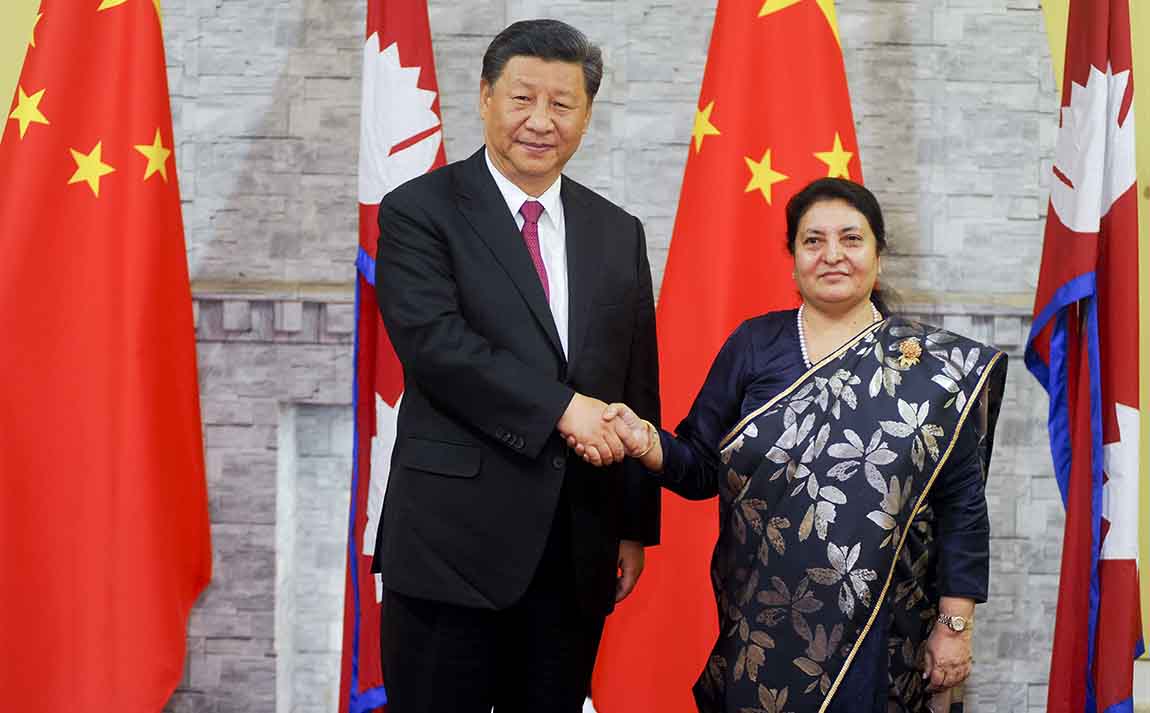 शितल निवासमा चिनियाँ राष्ट्रपति र राष्ट्रपति भण्डारीबीच भेटवार्ता