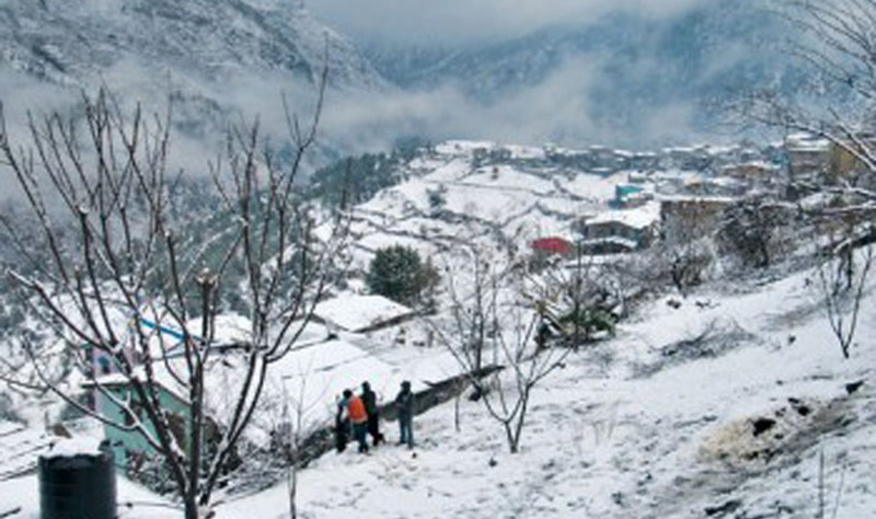 व्यासमा हिमपात चिसो ह्वात्तै वृद्धि
